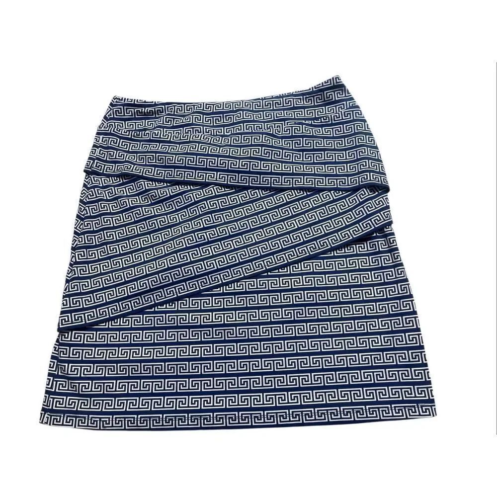 J. McLaughlin Nicola skirt Catalina cloth with geometric print elastic waist sz